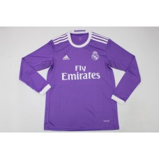 Real Madrid 16/17 Away Purple Long Sleeve Soccer Jersey